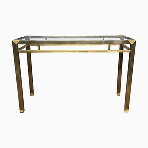 French Console Table in Brass, 1970