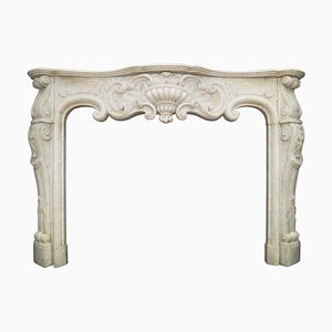 Antique Rococo Fireplace Mantel in Marble