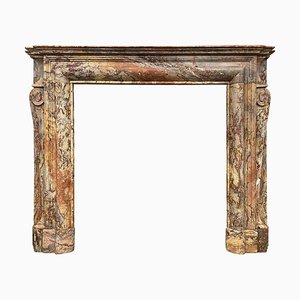 Antique Louis XIV Style Fireplace Mantel in Marble, 1790