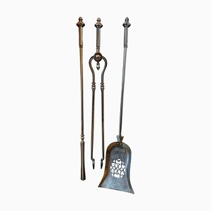 Antique Regency Period Fire Tools, 1810, Set of 3