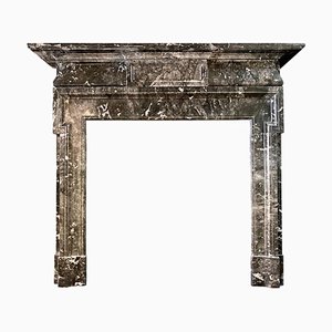 19th Century Palladian Style Fireplace Mantel in Grey Fossil Marble
