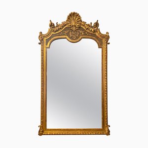 Großer französischer Spiegel mit vergoldetem Rahmen, spätes 19. Jh