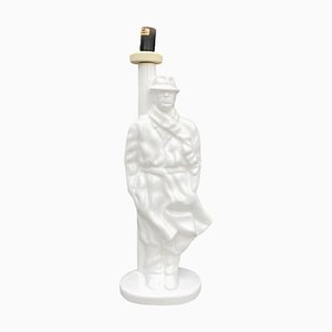 Porcelain Table Lamp with Man in Raincoat, 1980s