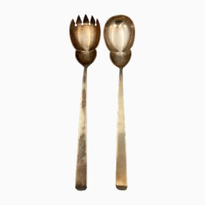 Silver and Vermeil Serving Utensils, 19th Century, Set of 2