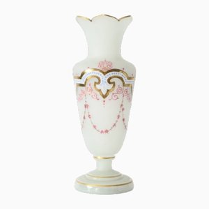 Vase Antique en Verre Opalin, 19ème Siècle