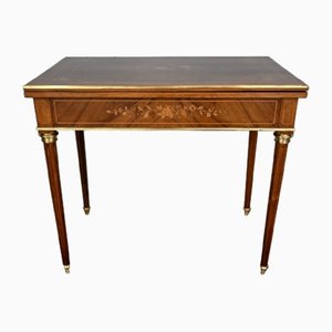 Table de Jeu de la Fin du 19ème Siècle de Style Louis XVI