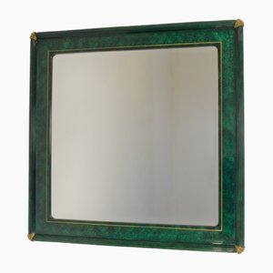 Lacqued Wood Mirror, Italy, 1980s