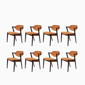 Dining Chairs in Rosewood by Kai Kristiansen for Schou Andersen, Restored with Customizable Reupholstery, 1960s, Set of 8