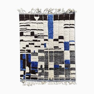 Alfombra Beni Ouarain abstracta moderna de lana, años 90