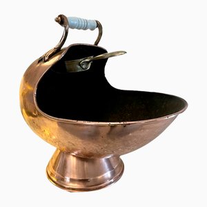 George III Copper Helmet Coal Scuttle, 1820s