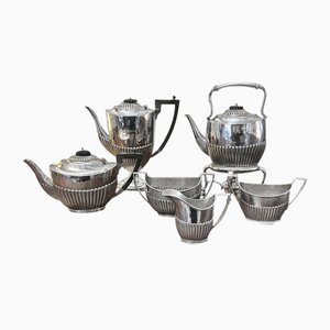 Edwardianisches versilbertes Teeservice, 1900er, 6er Set
