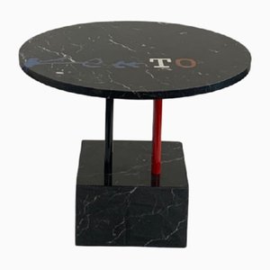 Kleeto Tisch mit Intarsien aus Marmor und Metall von Cleto Munari