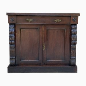 Antique French Buffet with Drawer and Carved Columns, 1890