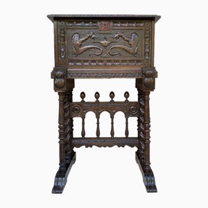 Antique Spanish Renaissance Bar Cabinet in Oak, 1890