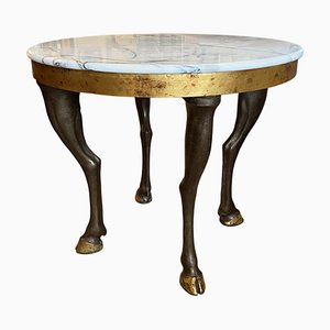 French Centre Table with Giltwood Horses Legs, 1960s