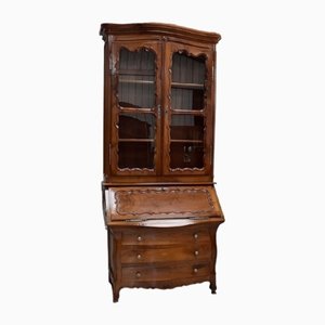 Bookcase Cabinet with Drawers in Solid Walnut, 18th Century