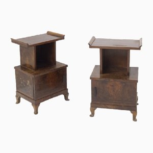 Wooden Nightstands attributed to Gio Ponti, 1950s, Set of 2
