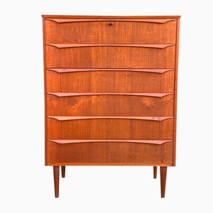 Mid-Century Danish Dresser in Teak with Drawers and Key, 1960s