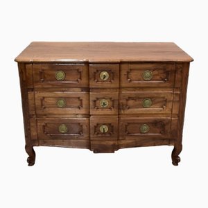 Louis XV / Louis XVI Transition Chest of Drawers in Solid Blonde Walnut, 18th Century