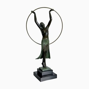 C. Charles for Max Le Verrier, Bayadère, Spelter & Marble, Art Deco Style Sculpture