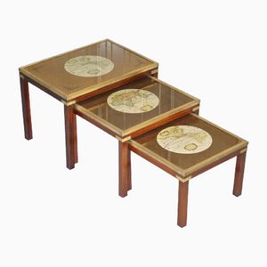 Military Campaign Nesting Tables, 1970s, Set of 3