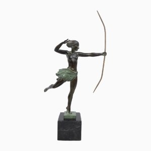 Jean de Marco pour Max Le Verrier, Sculpture Amazone Style Art Déco, Atalante