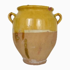 French Pot with Vernisse Yellow Confit, 1950s