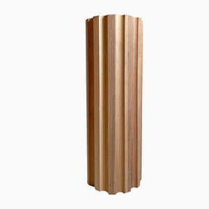 Fluted Column Plinth in Wood, 1980s
