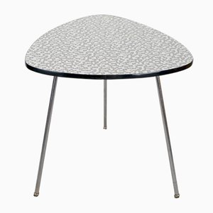 Kidney Coffee Table with Resopal Surface and Mosaic Optics on Metal Legs