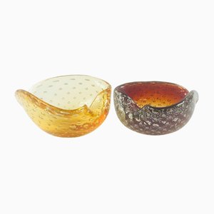 Heart-Shaped Murano Glass Bowls or Ashtrays from Barovier & Toso, Italy, 1950s, Set of 2