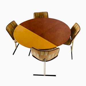 Dining Table and Chairs by Giovanni Offredi for Saporiti, Italy, 1970s, Set of 5