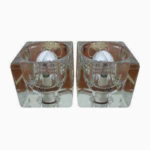 Lampes Cube en Verre de Peill & Putzler, 1970s, Set de 2