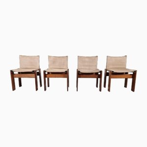 Canvas Monk Chairs by Tobia & Afra Scarpa for Molteni, 1970s, Set of 4