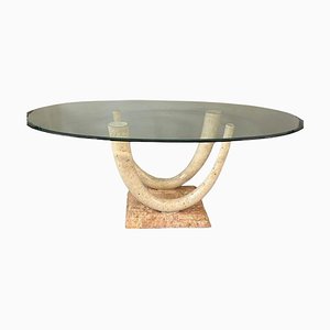 Dining Table in Marble and Fossil Stone from Maitland Smith, USA, 1980s