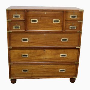 Late 19th Century Camphor Wood Military Chest of Drawers