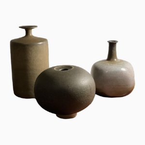 Bol et Vases en Céramique, Danemark, 1960s, Set de 3