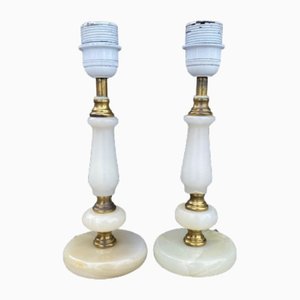 Vintage Table Lamps in Marble, 1960s, Set of 2