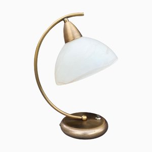 Vintage Goldfarbene Metall Lampe aus Bronze mit Glas von Steinhauer, 1970er
