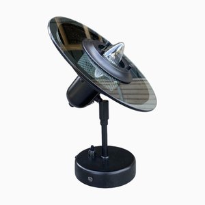 Vintage Dutch Ufo Lamp in Black Metal and Glass, 1970s