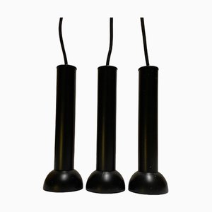 Lámparas colgantes modelo Paris en negro de Lyfa, años 80. Juego de 3