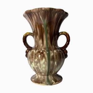 German Ceramic Vase in Brown and Green, 1960s