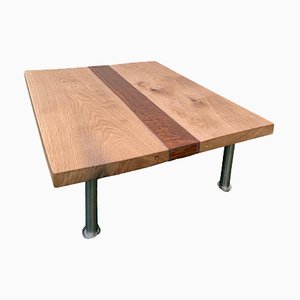 Tavolino da caffè epossidico fatto a mano in legno di quercia