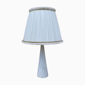 Lámpara de mesa de madera blanca, años 60-70