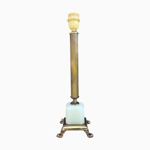 Mid-Century Modern Desk Light in Brass and Green Marble