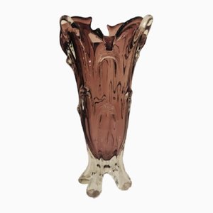 Große handgefertigte spitze Vase aus Muranoglas, 1960er