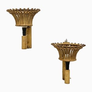 Bamboo Applique Wall Lights, Set of 2