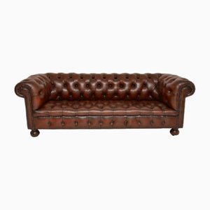 Vintage Victorian Style Leather Chesterfield Sofa, 1950s