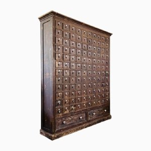French Apothecary Pine Cabinet, 1920s