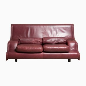 Vintage Sofa in Burgundy Leather from De Sede, 1984
