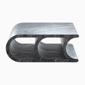 Table Basse en Marbre Extrudé Silverwave par Arthur Vallin